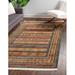 Blue/Brown 72 x 48 x 0.5 in Area Rug - RugPal Contemporary Frederica Area Rug Denim & Scarlet Color Polypropylene | 72 H x 48 W x 0.5 D in | Wayfair