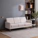 Corrigan Studio® Three Seats Without Chaise Concubine Solid Wood Frame Sofa Gray Linen in White/Brown | 34.3 H x 71.3 W x 29.9 D in | Wayfair
