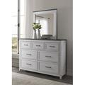 Gracie Oaks Zorine 7 Drawer 62" W Dresser w/ Mirror Wood in Brown/Gray/Green | 62 H x 84.25 W x 16.5 D in | Wayfair