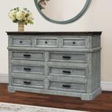 August Grove® Annabesook 9 Drawer 65" W Dresser Wood in Brown/Gray/Green | 40 H x 65 W x 19.5 D in | Wayfair F023470566E844DCA4E1EDFC0CB8442F