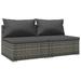 Latitude Run® Patio Furniture Set 2 Piece w/ Cushions Poly Rattan Wicker/Rattan in Gray | 23.8 H x 55.1 W x 27.6 D in | Wayfair