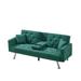 Orren Ellis Vonzay Twin 75.59" Wide Cushion Back Convertible Sofa Wood/Linen in Green | 31.1 H x 75.59 W x 30.7 D in | Wayfair