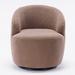 Barrel Chair - Latitude Run® 25.6" W Polyester Swivel Barrel Chair in Brown | 27.56 H x 25.6 W x 25.6 D in | Wayfair