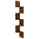 Latitude Run® Wall Corner Shelf 5-Tier Floating Shelf Wall Mounted Display Shelf Wood in Brown | 48.4 H x 7.5 W x 7.5 D in | Wayfair