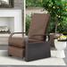 Red Barrel Studio® Recliner Patio Chair w/ Cushions Wicker/Rattan in Brown | 40 H x 31.5 W x 31 D in | Wayfair E23F7B30B961499EA44603E726974E72