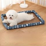 Tucker Murphy Pet™ Bozuwa Dog Kennel Summer Cool Kennel Dog Bed For All Seasons Pet Supplies Cotton in Black/Blue | 3 H x 29.5 W x 21.7 D in | Wayfair