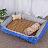 Tucker Murphy Pet™ Dog Kennel Pet Mat Dog Supplies Bed Dog Kennel Cotton in Gray/Blue | 6 H x 27.5 W x 21.6 D in | Wayfair