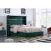 Everly Quinn Aspen Low Profile Platform Bed Wood & /Upholstered/Velvet in Green | 66 H x 74 W x 89 D in | Wayfair 86D672DFAE564507AD4BE138F0664F8D