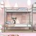 Isabelle & Max™ Metal Twin Over Twin Bunk Bed Metal in Gray | 65.3 H x 41.4 W x 78.1 D in | Wayfair F7AB174342414017BA73AB452E45F7FC