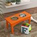 Tucker Murphy Pet™ Cozell Double Elevated Feeder Plastic (affordable option)/Metal/Stainless Steel (easy to clean) in Orange | Wayfair