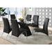 Wade Logan® Aniruddh Wood 7-Piece Dining Table Set Wood/Metal in Black | 30.25 H x 35.5 W x 59 D in | Wayfair 56F71ECDC5C74536AE3AFD723425B17C