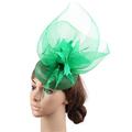 British Wedding Gauze Headdress Pillbox Hat Veil Ladies Women Church Party Winter Hats Feather s Green One Size