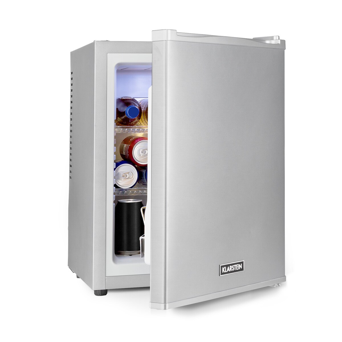 Klarstein Happy Hour 33 Minibar 33L 5-15°C EEK G 25dB LED-Licht Silber-Metallic Image