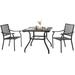 Gymax 3PCS Patio Dining Set Stackable Chairs Armrest Table W/Umbrella