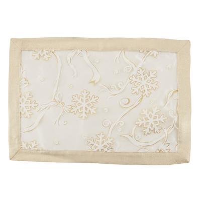 Printed Placemats With Snowflake and Ribbon Design (Set of 4)