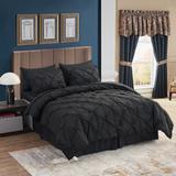 Black Pintuck Comforter Set Pinch Pleated Bed in A Bag