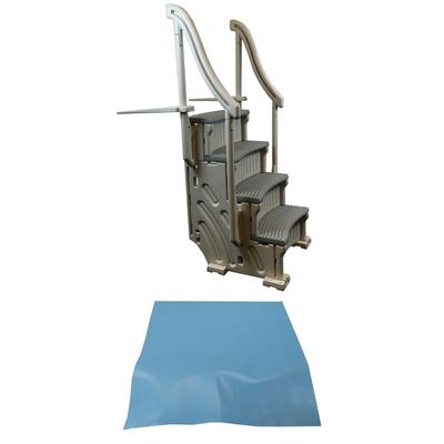 Confer Plastics Curved Pool Step & Hydrotools by Swimline 36"x36" Ladder Mat - 60.7