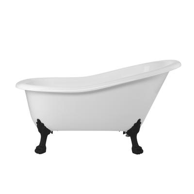 Randolph Morris Paris Acrylic Slipper Clawfoot Tub - Rim Faucet Drillings - Lion Paw Feet RMA54SL7WLPMB