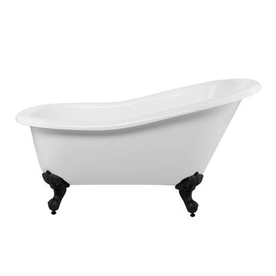 Randolph Morris Aurora 57 Inch Acrylic Slipper Clawfoot Tub - No Faucet Drillings - Imperial Ball & Claw Feet RMA57SL0WIMB