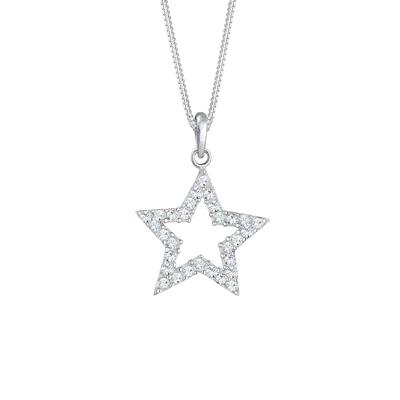 Elli - Femme Pendentif Étoile de Cristal - (925/1000) Argent Ketten 1 ct Damen