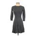 H&M Casual Dress - A-Line: Gray Solid Dresses - Women's Size X-Small