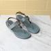 Coach Shoes | Coach Cassidy Leather T-Strap Steel Blue Sandal | Color: Blue | Size: 6 B