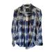 American Eagle Outfitters Tops | Aeo Boyfriend Fit Western Plaid Button Down Shirt Nwt | Color: Blue | Size: L