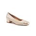Wide Width Women's Daisy Block Heel by Trotters in White Pearl (Size 7 1/2 W)