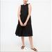 J. Crew Dresses | J. Crew Tall Tiered Ruffle Sleeve Cotton Poplin Black Dress Size Large New | Color: Black | Size: L