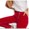 Free People Jeans | Free People Red Reagan Skinny Denim Jeans Size 24 | Color: Red | Size: 24