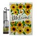 Breeze Decor Welcome Sunflowers Bouquet Spring Floral Impressions Decorative Vertical 2-Sided Polyester 19 x 13 in. Flag Set in White | Wayfair