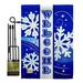 The Holiday Aisle® Crusoe Welcome Winter Wonderland Impressions 2-Sided Polyester 18.5 x 13 in. Flag Set in Blue | 18.5 H x 13 W in | Wayfair