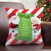 The Holiday Aisle® Grandparent"s Christmas List 17" Throw Pillow w/ 7 Custom Names On Candy Cane Striped Removable Cover | Wayfair