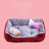 Tucker Murphy Pet™ Pet Nest Sleep House Comfortable Bed Dog Nest Cat Nest Four Seasons Soft Egg Tart Nest in Red/Gray | Wayfair