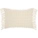 "Mina Victory Life Styles Cut Fray Texture Cream Throw Pillows 14"" x 20"" - Nourison 798019071561"