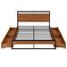 Queen Size Metal Platform Bed Frame with Four Drawers,Sockets,USB Ports