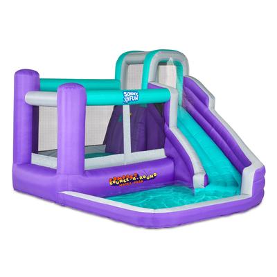 Sunny & Fun Compact Bounce-A-Round Inflatable Water Slide Park