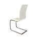 Creative Images International Neos Collection White Upholstered Chair with Stainless Steel Base