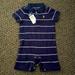 Polo By Ralph Lauren One Pieces | Baby Boy One Piece Polo Romper | Color: Blue/White | Size: 12mb