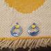 Free People Jewelry | Lightweight Beach Sun Waves Blue And Yellow Metal Dandle Earrings | Color: Blue/Yellow | Size: Os