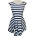 Kate Spade New York Dresses | Kate Spade Ny S4 Nautical Striped Capsleeve Dress Navy White Striped W Pockets | Color: Blue/White | Size: 4