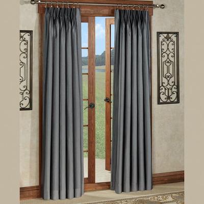 Chamberlain Pinch Pleat Curtain Pair, 60 x 108, Dark Gray