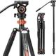 Cayer Video Tripod, 75 inches Aluminium Tripod, 4-Section Compact Camera Tripod Convertible to Monopod for DSLR Camera, Load Capacity up to 13.2 Pounds，FP2450 Black