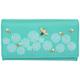 Mala Leather Moonflower Collection Leather Flap Over Purse RFID Blocking 3553_56 Turquoise
