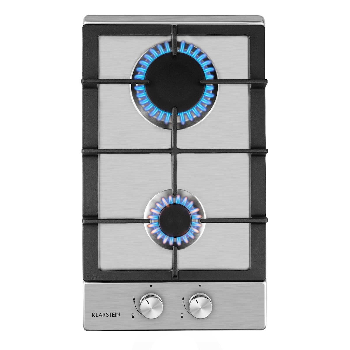 Klarstein Ignito Domino Gaskochfeld 2-flammig Sabaf-Brenner Edelstahl silber Silber Image