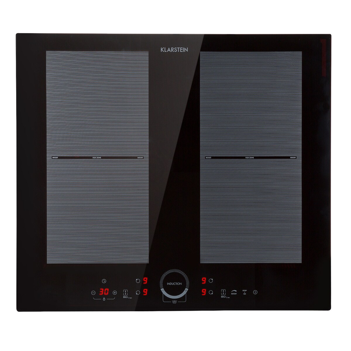 Klarstein Delicatessa 60 Einbaukochfeld Induktion 4 Zonen 7000W Glaskeramik Schwarzes Glas Image