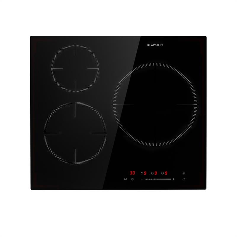 Klarstein Delicatessa 3 Induktionskochfeld 3 Zonen 5800W Glaskeramik schwarz Schwarzes Glas Image