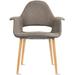 Organic Upholstered Fabric Modern Armchair with Natural Wooden Legs for Dining Room Office or Accent Lounge Side Chair