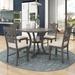 5-Piece Round Dining Table and 4 Fabric Chairs