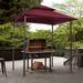 8' X 5' Steel Polyester Soft-Top Outdoor Canopy Gazebo